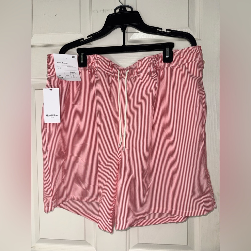 Red and White Striped Shorts